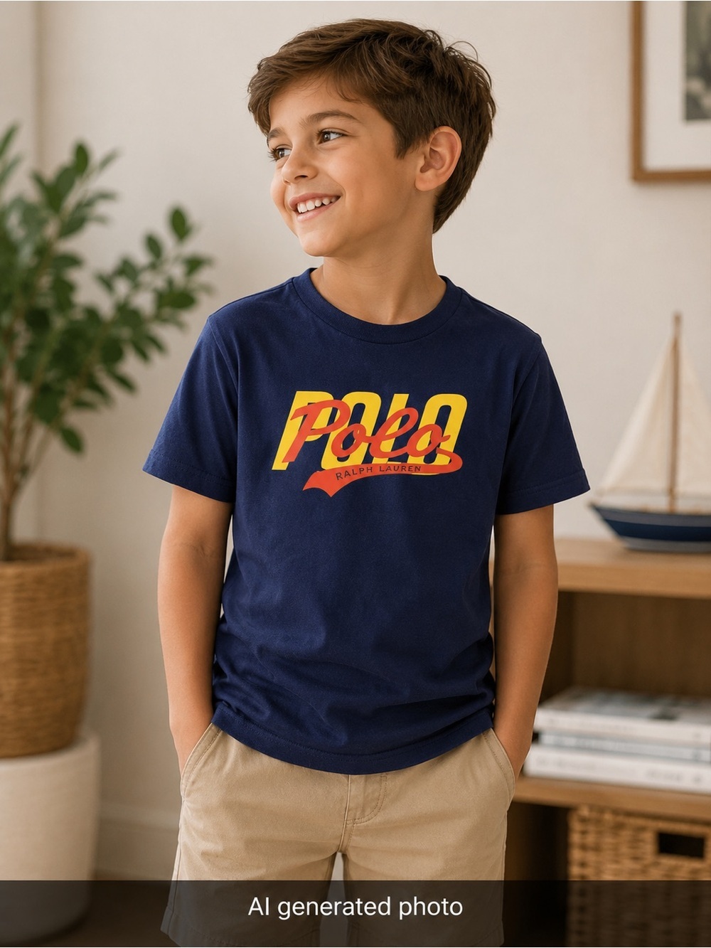 Polo Ralph Lauren Boys Navy Logo Tee | Size 6